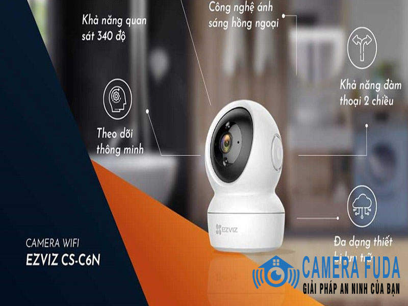 Camera Ezviz C6N dạng camera gọn nhẹ với thiết kế không dây cho phép người dùng kết nối nhanh chóng cùng mức giá Camera Ezviz C6N siêu rẻ