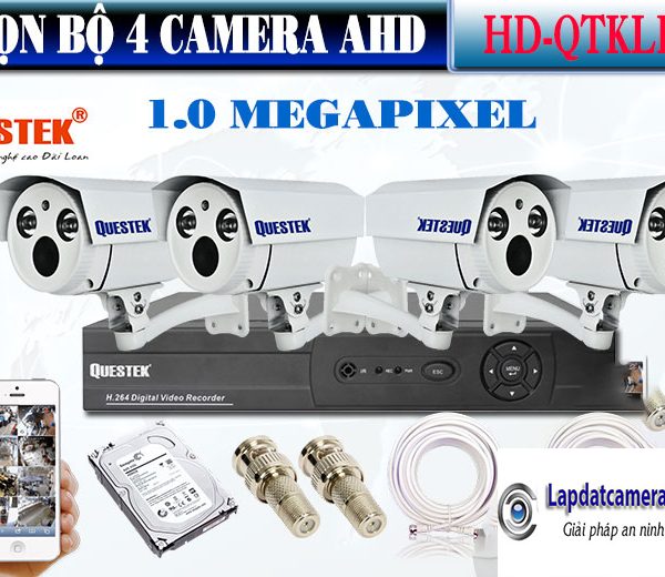 Lắp đặt 4 camera trọn gói QUESTEK 1.0 Megapixel