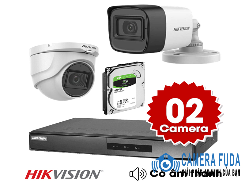 Trọn bộ 2 camera giám sát 2M Hikvision