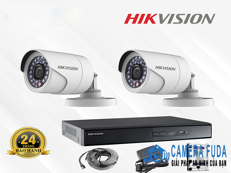 Trọn bộ 2 camera giám sát 1.0M Hikvision