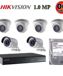 Trọn bộ 6 camera giám sát Hikvision 1M
