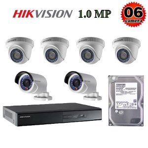 Trọn bộ 6 camera giám sát 1M Hikvision