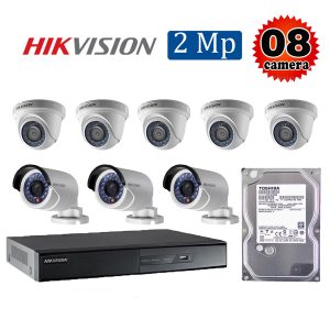 Trọn bộ 8 camera giám sát 2M Hikvision