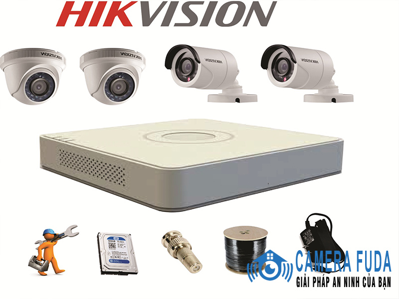 Trọn bộ 4 camera giám sát 2M Hikvision