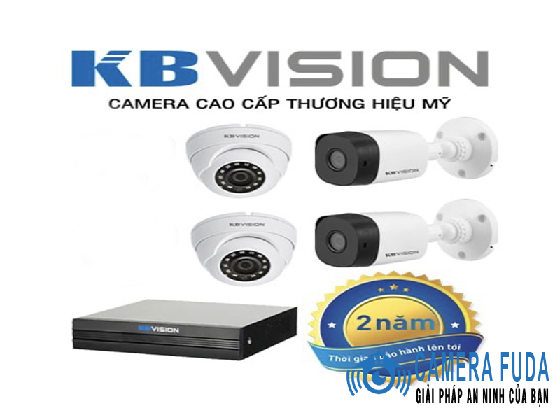 Lắp đặt trọn bộ 4 camera giám sát 1.0MP KBvision