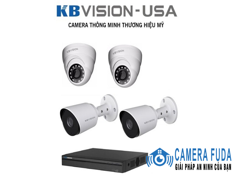 Khuyến mãi lắp trọn bộ 4 camera giám sát 1.0MP KBvision - USA