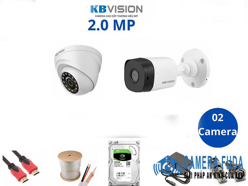 Khuyến mãi Trọn bộ 2 camera IP giám sát 2.0MP KBvision