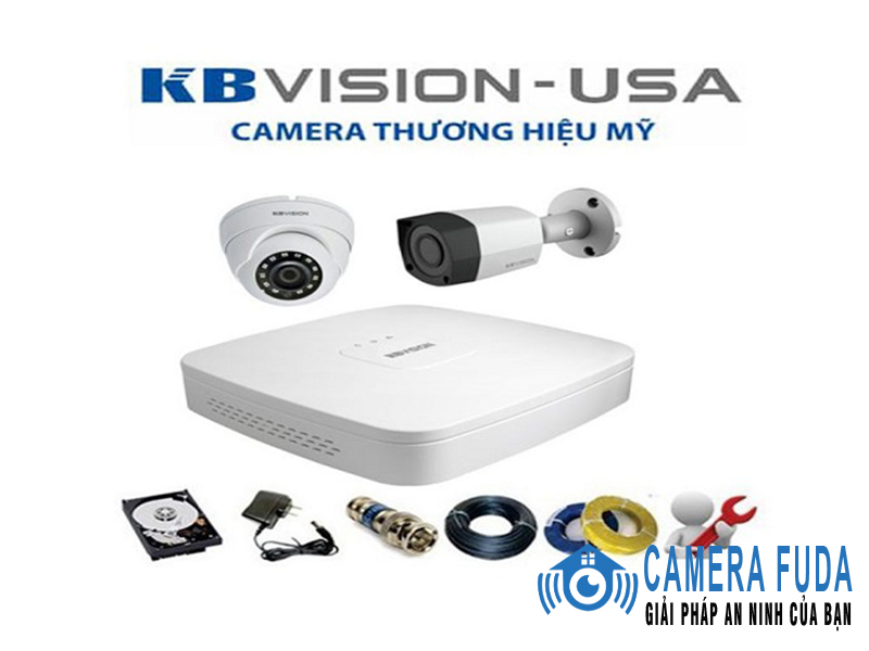 Lắp đặt trọn bộ 2 camera giám sát 4.0M KBvision