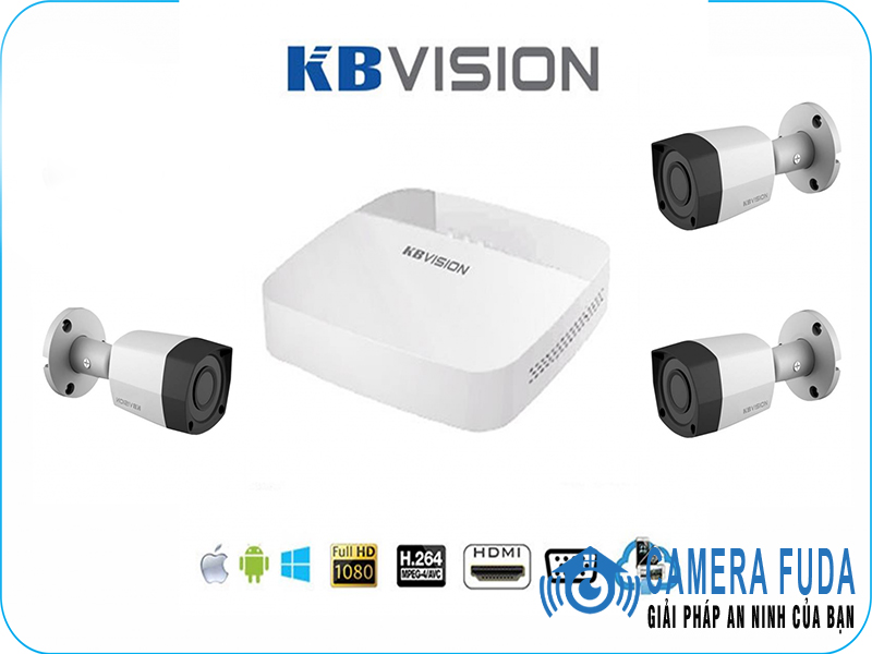 Trọn bộ 3 camera giám sát 2.0MP KBvision - USA