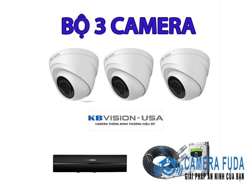 Trọn bộ 3 camera IP giám sát 1.0MP KBvision - USA