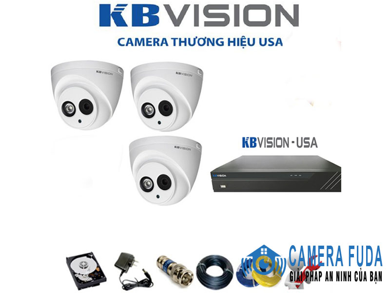 Trọn bộ 3 camera IP giám sát 2.0MP KBvision - USA