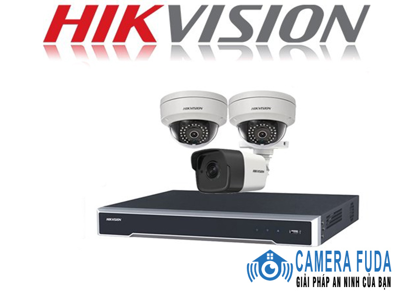 trọn bộ 3 camera IP giám sát 1.0M Hikvision