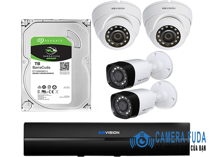 Trọn bộ 4 camera IP giám sát 1.0MP KBvision - USA