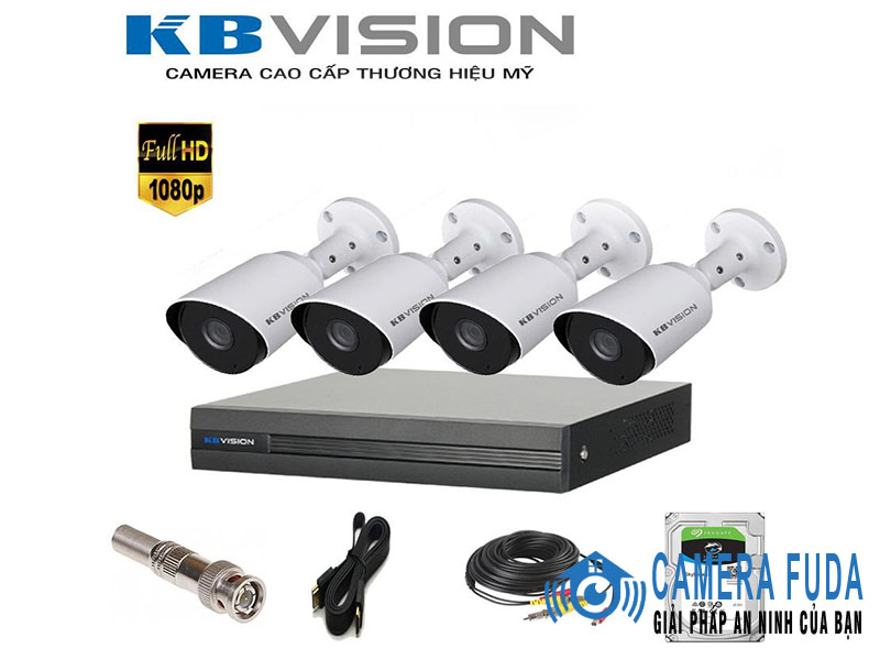 Trọn bộ 4 camera IP giám sát 2.0MP KBvision - USA