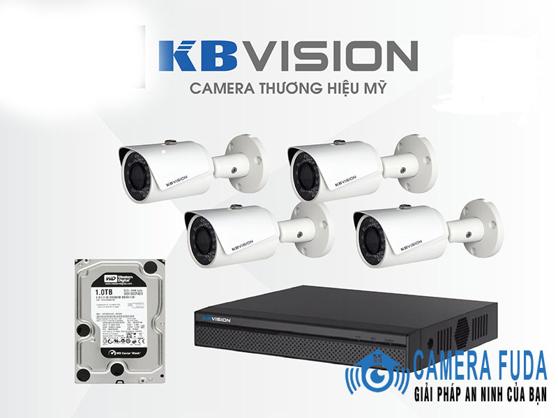 Khuyến mãi lắp trọn bộ 4 camera IP giám sát 2.0MP KBvision - USA