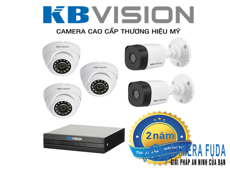 Khuyến mãi lắp Trọn bộ 5 camera giám sát 2.0MP KBvision - USA