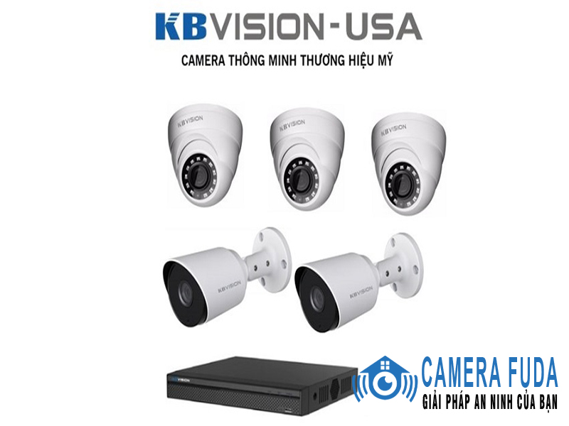 Khuyến mãi lắp trọn bộ 5 camera giám sát 1.0MP KBvision - USA