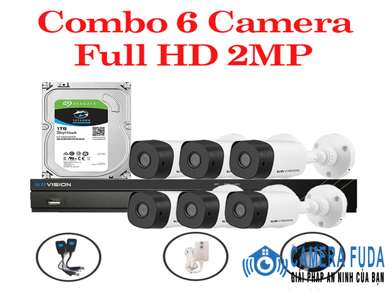 Lắp đặt trọn bộ 6 camera giám sát 2.0MP KBvision