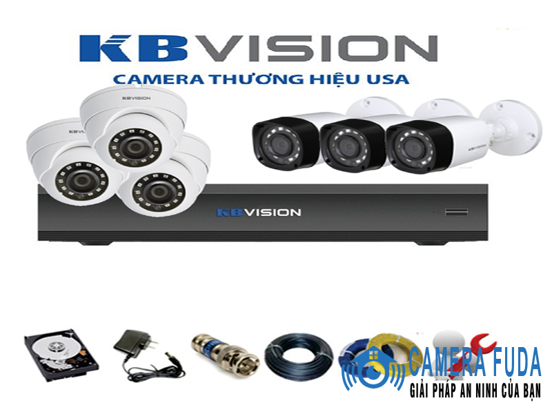 Khuyến mãi lắp trọn bộ 6 camera giám sát 1.0MP KBvision - USA