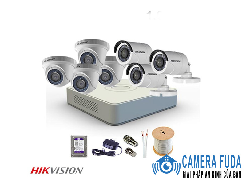 Trọn bộ 7 camera giám sát 1.0MP Hikvision