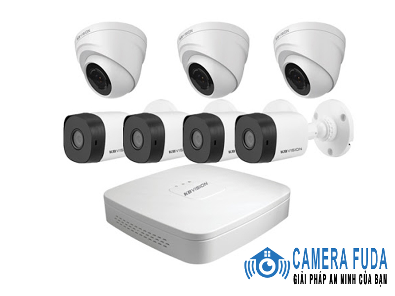 Trọn bộ 7 camera giám sát 1.0MP KBvision - USA