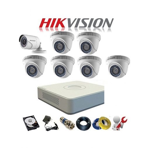 Lắp đặt trọn bộ 7 camera giám sát 1.0MP Hikvision