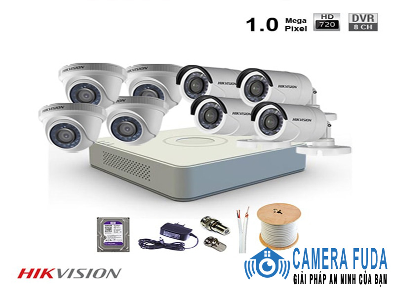 Khuyến mãi khi lắp trọn bộ 8 camera giám sát 1.0MP Hikvision