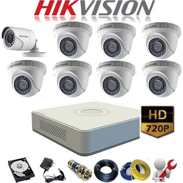 trọn bộ 8 camera giám sát 2.0MP Hikvision