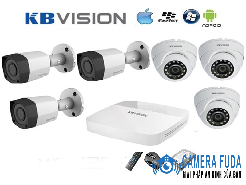 Lắp đặt trọn bộ 6 camera giám sát 1.0MP KBvision