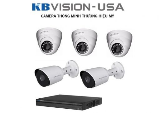 Lắp đặt trọn bộ 5 camera giám sát 2.0MP KBvision