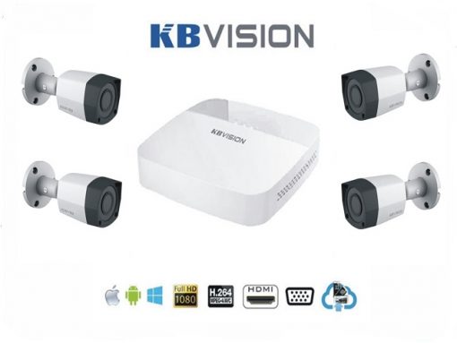 Lắp đặt trọn bộ 4 camera IP giám sát 2.0MP KBvision